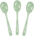 SietDESEO 25 PCS Sage Green Plastic Spoons Disposable Utensils Heavy Duty Sage Green Spoons Disposable Cutlery for Birthday Wedding Baby Shower Bridal Shower Plastic Silverware by SietDESEO