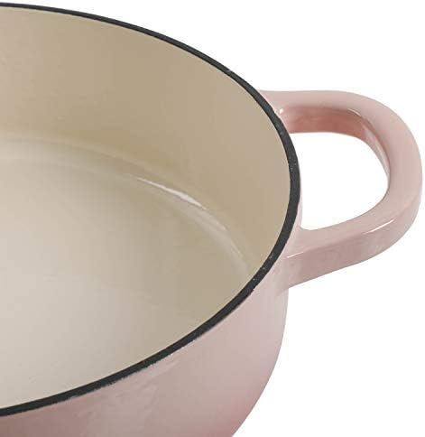 Crock-Pot Artisan 5-Quart Blush Pink Enameled Cast Iron Braiser with Lid – Durable Slow Cooker and Oven Safe Cookware - Image 4