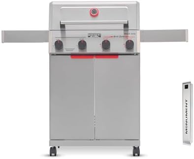 Monument Grills 4 Burner Stainless Steel Propane Gas Grill Mesa 2, 525 sq.in, 37,000 BTU, Broil Zone, Foldable Side Shelves, Built in Thermometer, Fsst Assembly, with Smoker Box by MonumentGrills