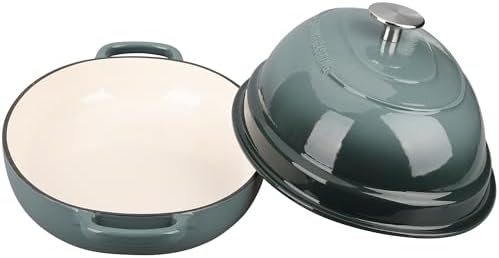 EDGING CASTING Enameled Oval Cast Iron Dutch Oven Pot with Lid, Bread Dutch Oven for Sourdough Bread Baking, Dutch Oven Bread, Bread Oven, 6QT, Slateblue - Image 6