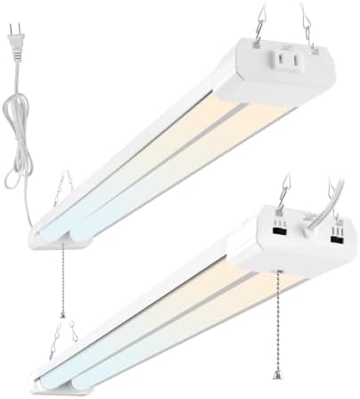 Hlite LED Shop Lights 4FT with Reflector,5500LM,3 Power Level&3CCT,2 Pack by Hlite