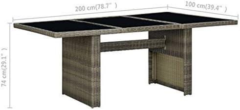 Garden Table Rectangular Brown Patio, Outdoor Furniture, Dining Tables for Kitchen, Deck, Balcony and Exterior Use - Image 2