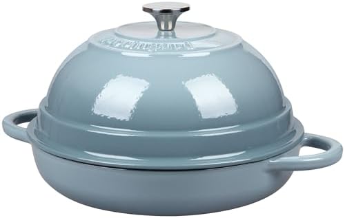 VORRINGARD Cast Iron Enameled Dutch Oven Pot with Lid for Bread Baking, Bread Oven, 6 Quart, Sea Salt - Image 5