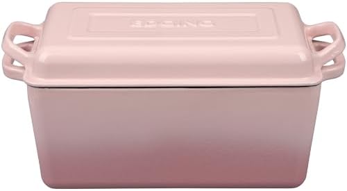 EDGING CASTING Enameled Cast Iron Dutch Oven, Oblong Bread Oven for Sourdough Bread Baking, Baking Pan, Dual Handles, Oven Safe, 4 Quart, Pink - Image 4
