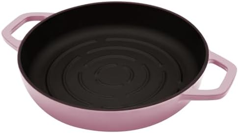 Flavehc Bread Oven Cast Iron Bread Dutch Oven with Cloche Lid for Bread Baking BerryPink Enameled Cast Iron Bread Oven with Dome Lid for Sourdough 5 qt - Image 4