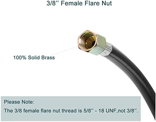 ATKKE 12ft Propane Hose Regulator with Gauge, Gas Grill Regulator with Gauge for Most LP Gas Grill, Heater, Fire Pit Table, Generator and More, 5~40 lb, 3/8 Female Flare Nut, QCC1/Type1, Low Pressure - Image 3