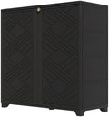 HOMSPARK Indoor/Outdoor Storage Cabinet with Doors and 1 Shelf, 34”x15”x34” HDPE Plastic Storage Box for Bedroom, Bathroom, Living Room, Balcony, Multi-Purpose for Daily Tools, Black by HOMSPARK