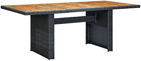 Outdoor Tables Dark Grey Patio Table, Solid Acacia Wood Dining Table for Garden, Deck, Balcony, Exterior Furniture for Outside, 78.7 in. by Unknown
