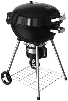 22.5-Inch Portable Charcoal Grill, Heavy Duty Kettle BBQ Smoker with Built-in Thermometer & Removable Water-Rinsable Ash Catcher for Outdoor Camping, Patio, Backyard, and Tailgating by Unknown