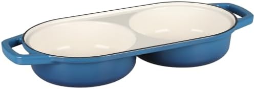 EDGING CASTING Enameled Cast Iron Double Bread Dutch Oven, Lake Blue - Image 5