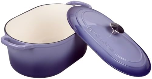 EDGING CASTING Enameled Cast Iron Oval Dutch Oven, 6QT, Purple - Image 7