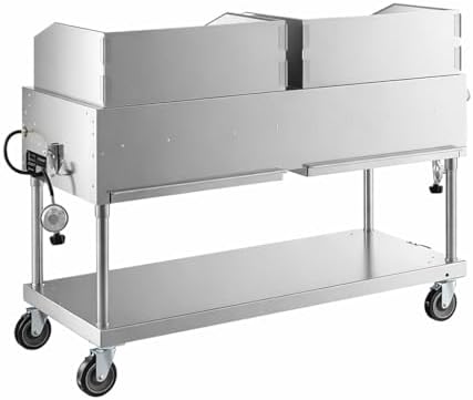 Commercial Stainless Steel Outdoor Liquid Propane Grill with Wind Guards, 60" Cooking Surface, 8 Burners, 128,000 BTU, for Restaurant Patio, Resort, Catering, Outdoor Kitchen, Hotel - Image 2