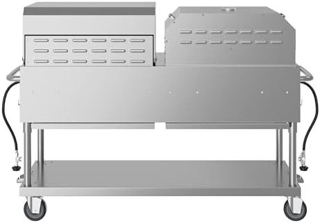 60 in. 8-Burner Commercial Outdoor Propane Gas Grill With 30 in. Roll Dome Cover and 30 in. Pizza Oven in Stainless-Steel, ETL Listed (CGKIT6-D30P30) - Image 6