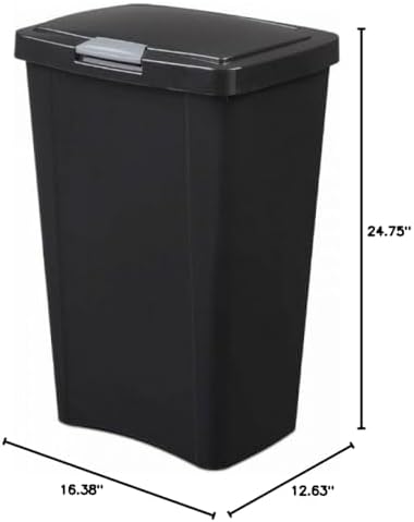STERILITE 10459004 Touch Can, Black, 13 Gallon - Image 2