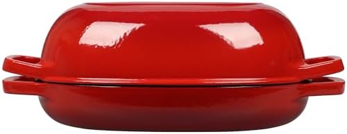 EDGING CASTING Enameled Cast Iron Oval Dutch Oven Pot with Lid, Dutch Oven for Sourdough Bread Baking, Bread Oven, Bread Dutch Oven, Oval Bread Pan, 5qt, Red - Image 7