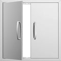 BBQ Access Double Doors 24Wx24H Flush Mount Stainless Steel Outdoor Kitchen Door for Outside Cabinets and BBQ Island by YourFriends