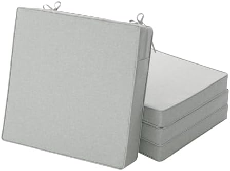 Outdoor Chair Cushions, Set of 4, 19 x 19 Inch, Light Grey by Unknown