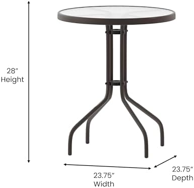 Flash Furniture 23.75 in Round Table, Bronze - Image 3