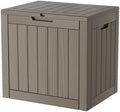 Outdoor Storage Box, 35 Gallon Waterproof Deck Box, Quick Snap-Lock Resin Cabinet for Seat Pillows, Patio Blankets, Lockable End Table Beverage Stand, Apartment Deck, Grey by GraceYourYard