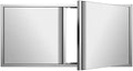 Outdoor Kitchen Doors 42W x 21H Inch Vertical Handle Double BBQ Access Doors, 304 Stainless Steel for Outdoor Kitchen Cabinet Grill Station or BBQ Island by KODOM