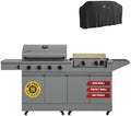 Tytus 2-in-1 Gas Grill 4-Burner, Gas Griddle & Cover, Prep Cart, 721 sq in by TYTUS