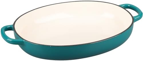 EDGING CASTING Enameled Oval Cast Iron Dutch Oven Pot with Lid, Bread Dutch Oven for Sourdough Bread Baking, Dutch Oven Bread, Bread Oven, 6QT, Darkcyan - Image 7