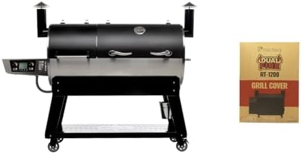 recteq DualFire 1200 double chamber pellet smoker, BBQ, Wi-Fi smart grill | Grill + Grill Cover bundle by recteq