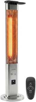 SereneLife Outdoor Electric Patio Heater - 900W Infrared Heater with Remote, Aluminum Reflector, Waterproof Design, IP65 Approved, Quiet Operation, Standing Porch Heater for Patio & Backyard by SereneLife