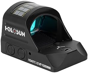 HOLOSUN 407C/507C-X2 Series, 2 MOA Dot, 32 MOA Circle Dot Options, 7075 Aluminum, Open, Solar, Shake Awake, RMR Footprint (Red or Green Reticle) (Black, Burnt Bronze) - Image 3