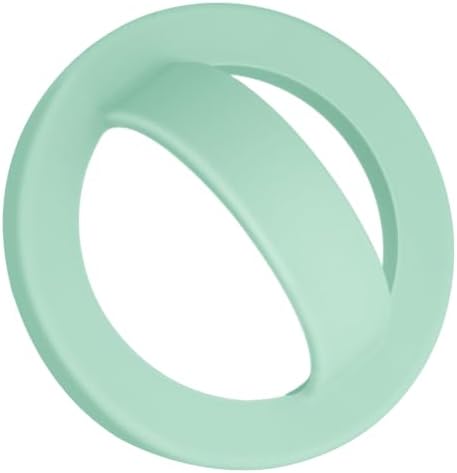Magnetic Silicone Ring Grip Phone Holder, Rotating Finger Loop Ring Grip Holder, Soft and Portable, Strong Magnetic Attraction, Compatible with Magsafe Phone Case (Light Cyan) by QxbBox