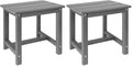 GARDENSTAR Adirondack Square Side Table,one-Tier Outdoor end Table, Patio Side Table for Pool,Porch,Backyard,Relaxing Companion (Grey) (Pack of 2) by GARDENSTAR