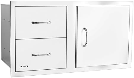Bull Outdoor Products 30-Inch Outdoor Kitchen Bundle – Angus 75,000 BTU Built-In Grill Head, Grill Cover, Door & 2 Drawer Combo with Reveal, Glass Door & Contemporary Refrigerators – NG - Image 6