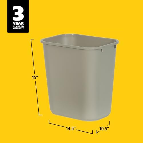 Rubbermaid Commercial Products Wastebasket, Beige, 7-Gallon - Image 5