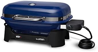 Weber Lumin Compact Outdoor Electric Barbecue Grill, Blue - Great Small Spaces such as Patios, Balconies, and Decks, Portable and Convenient by Unknown
