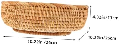 Rattan Woven Storage Basket for Kitchen Countertop Fruit Organizer - Image 2