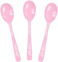 SietDESEO 25 PCS Light Pink Plastic Spoons Disposable Utensils Heavy Duty Baby Pink Spoons Disposable Cutlery for Birthday Wedding Baby Shower Bridal Shower Plastic Silverware by SietDESEO