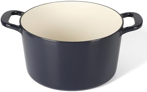 Martha Stewart Gatwick 7 QT Enamel Cast Iron Dutch Oven – Navy Blue, Heavy-Duty Durable Dutch Oven for Slow Cooking, Braising, and Baking - Image 6
