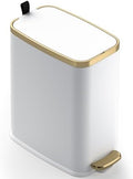 CEROELDA Small Bathroom Trash Can with Lid-5L/1.3 Gal-Soft Close Lid-White by WelcometoCEROELDA