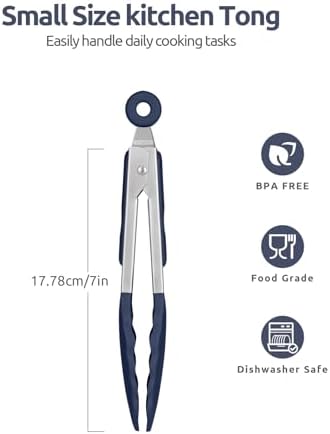 U-Taste Kitchen Tong for Cooking, 600ºF Heat-Resistant, 7in/Midnight Blue - Image 2