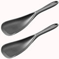 Vovoly Cooking Spoons, Nonstick Silicone Spatula Spoon, 2 pcs, Black, 12.6" by VOVOLY