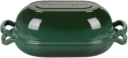 VORRINGARD Enameled Cast Iron Sourdough Bread Oven, Dutch Oven, Loaf Cast Iron Bread Pan for Homemade Bread Baking, Meatloaf Pan with Lid, 5QT, Dark Green - Image 7