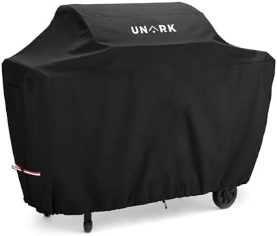 Grill Cover for Outdoor Grill 65 inch, Gas Grill Covers Heavy Duty Waterproof Suitable for Weber Genesis 2, All Weather Protection 65 Inch Grill Cover 65" L x 24" W x 46" H Black by UNARK