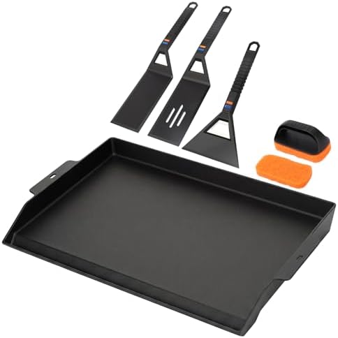 Utheer Griddle Kit, 25 x 16 Inch Pre-Seasoned Cast Iron Flat Top by Utheer