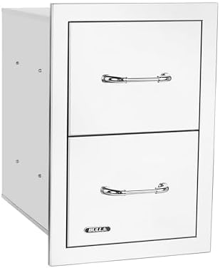 Bull Outdoor Products Premium Outdoor Kitchen Bundle – Angus 75,000 BTU Built-In Grill Head, Double Drawer with Reveal, 38" Double Doors, Single Side Burner, 304 Stainless Steel – LP - Image 4
