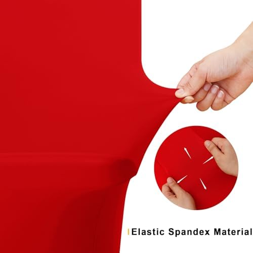 Smiry 2 Pack Spandex Table Cloth 4FT, Elastic Fitted Red Tablecloth - Image 5