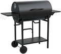 Charcoal Grill, 920 Sq. In. Extra Large Cooking Space, Big Barbecue Grill, Two Cooking Modes, Outdoor Barrel BBQ Grill with 2 Foldable Side Tables, Black by GRILIFE