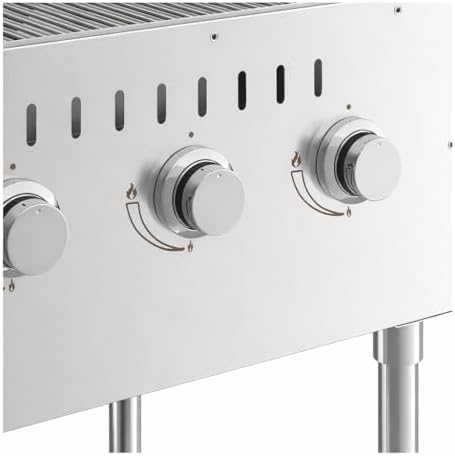 Commercial Stainless Steel Outdoor Liquid Propane Grill with Dual Roll Dome Lids, 72" Cooking Surface, 10 Burners, 160,000 BTU, for Restaurant Patio, Resort, Catering, Outdoor Kitchen, Hotel - Image 4