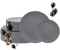 32pcs Dark Grey Plastic Plates Reusable Unbreakable and Dishwasher safe by WWONDERFUL