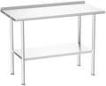 Atelicf NSF Stainless Steel Prep Table 24X48 inch with Backsplash by Atelicf