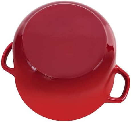 Flavehc Dutch Oven Pot with Lid 1.8 Qt Cast Iron Dutch Oven for Bread Baking, Red Enameled Cast Iron Rice Pot, Small Deep Dutch Oven for Rice, Beans & Side Dishes - Image 6
